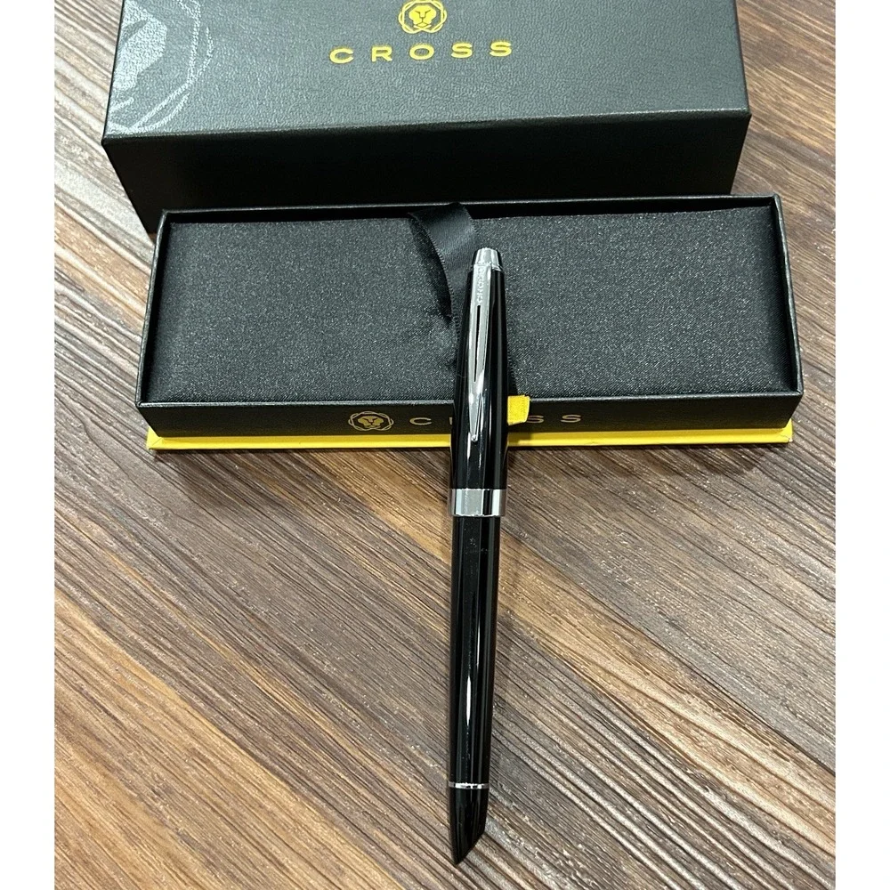 Cross Aventura Ballpoint Pen Onyx Black With Chrome Trim With Gift Box New